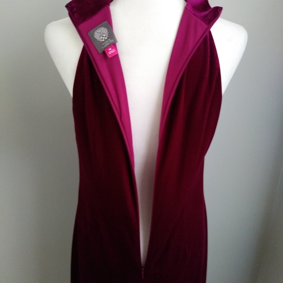 VINCE CAMUTO PINK FUCHSIA VELOUR STRETCH SLEEVELESS COCKTAIL DRESS SIZE 10 - Picture 7 of 13